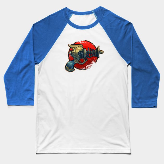 Martian Marshal Raygun Baseball T-Shirt by DanBeaulieu